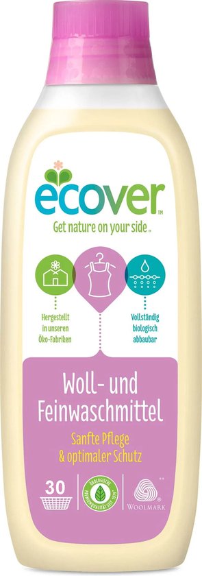 ECOVER - Wol- en Fijnwasmiddel - Vloeibaar Wasmiddel - 1L - 30 Wasbeurten