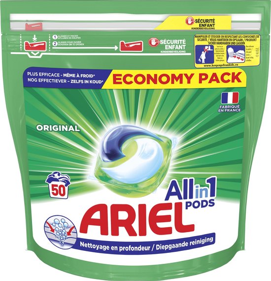 550x569 Ariel All in 1 Wasmiddel Pods Original Wit - 50 Wasbeurten - Voordeelverpakking