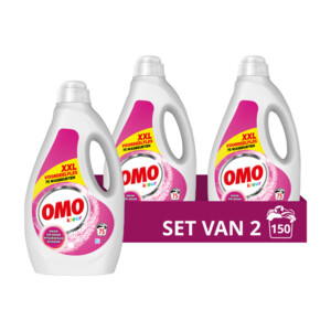 2x OMO Vloeibaar Wasmiddel Kleur 75 Wasbeurten 3750 ml