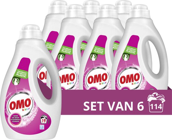 Omo Kleur Vloeibaar Wasmiddel - 6 x 19 wasbeurten - Voordeelverpakking