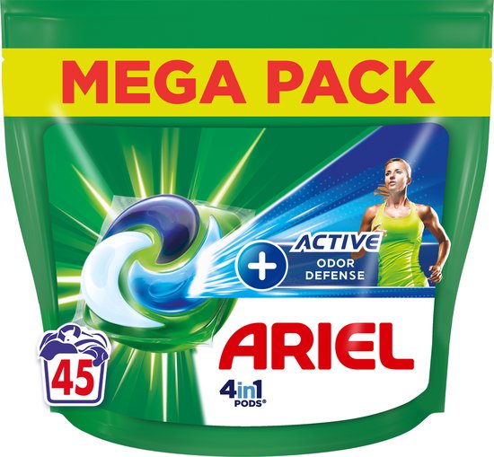 550x509 Ariel 4in1 Wasmiddel Pods +Active Odor Defense - Vleugje Ambi Pur - 45 Capsules