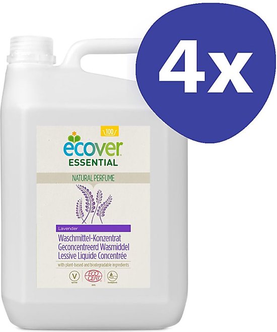 Ecover Essential Vloeibaar Wasmiddel Lavendel 4x5L